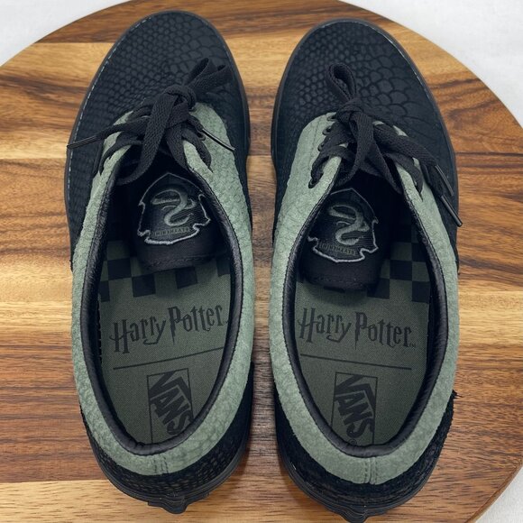 Vans Harry Potter Slytherin Mens Sz. 10 Black Green Leather Snake Skin Shoes - Picture 13 of 15